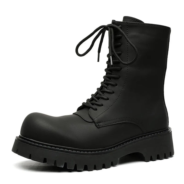 SIDE ZIPPER LEATHER BOOTS